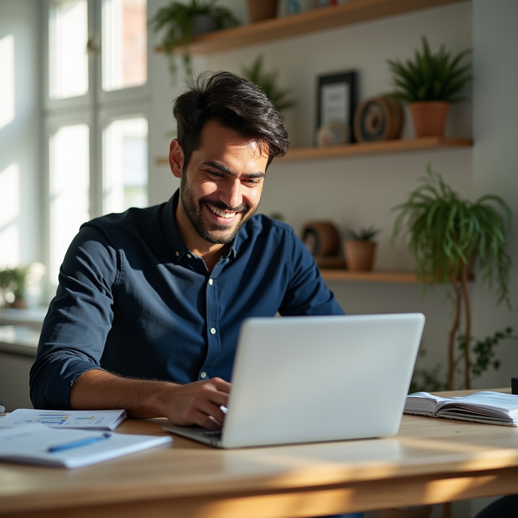 Antreprenor învățând concepte financiare